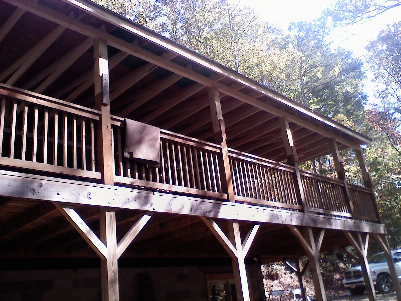 Timber framing under a new elevated porch and deck — Roof Leak Repair in Monsey by Roofing Brothers
